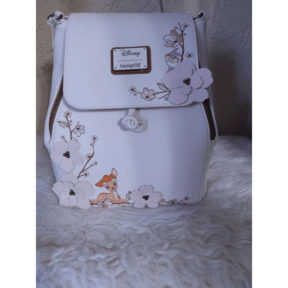 NWT Loungefly Disney Bambi Cherry Blossom Flap Mini Backpack - Picture 3 of 3